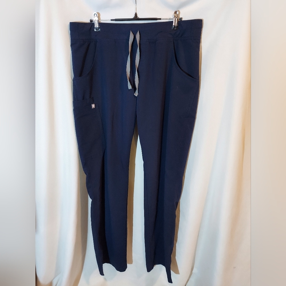 FIGS Women’s High Waisted Zamora Jogger Scrub Pants Navy Blue Size L T21004